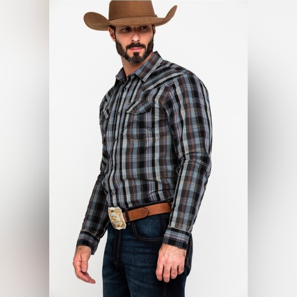 Cody James Men's Chapman Small Plaid Long Sleeve Western Shirt XL